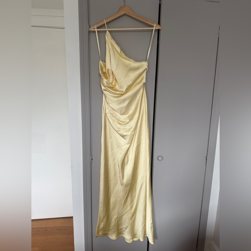 Olive Branch One Shoulder Maxi Dress